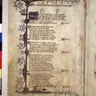 The prologue of Geoffrey Chaucer’s “The Clerk’s Tale” in the Ellesmere Chaucer manuscript held at The Huntington Library. © MS EL 26 C 9, The Huntington Library, San Marino, California.